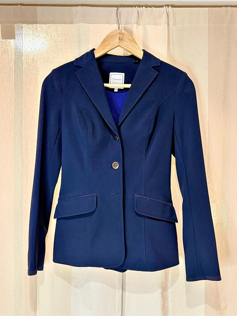 Samshield Victorine Navy Blue Equestrian Show Coat Competition Jacket US 2